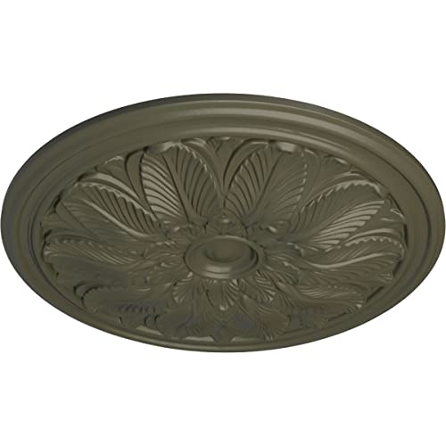 Image of Ekena Millwork CM22BOWHF 22 5 /8 OD x 1 3 /4 P Bordeaux Ceiling Medallion (fits Canopies up to 3 1 /4), Witch Hazel