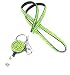 Multi-Colored Rhinestone ID Badge Tag Key Glass Retractable Reel Neck LANYARDs (Lime Green)