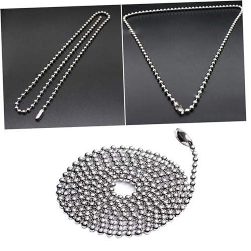 LOLIPPYY Chaîne à Billes Acier Inoxydable Pour Porte-clés Et Colliers Connecteur Métal Ajustable Accessoire Pour Plaques Militaires Et Pendentifs