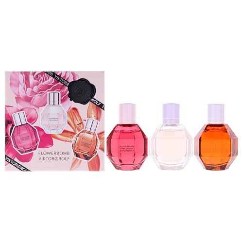 Flowerbomb Trio Set by Viktor and Rolf for Women - 3 Pc Mini Gift Set Flowerbomb Ruby Orchid Tiger Lily All 0.24 EDP Spray