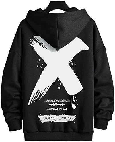 Moshtashio Hoodie Mens Pullover Fleece Sweatshirt Graphic Hooded Sweater Unisex Cotton Hip Hop Tops Black