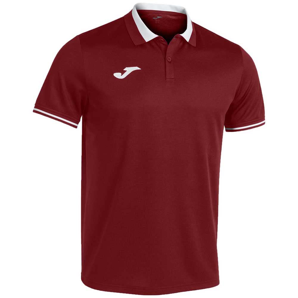 Joma Men's Championship VI Polo Shirt White/Burgundy, Bordeaux White, 3XS