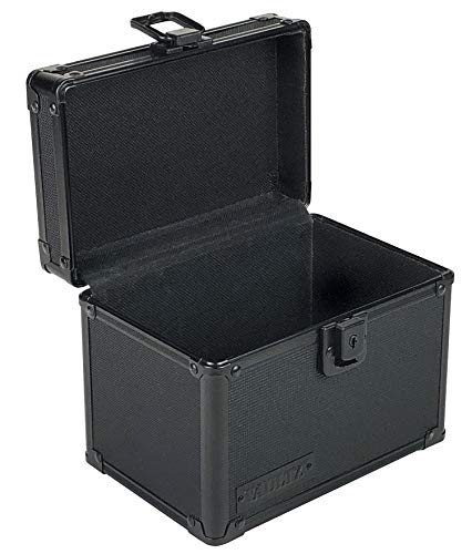Vaultz Lockable Index Card Holder Storage - Flash Card Organizer For Recipes, Passwords Or Studying Holds 450 4X6 Inchv Notecards - Index Card Box Study Accessories, Tactical Black #TOP2