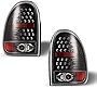 AUTOWIKI LED Tail Lights Fit for 1998-2003 Dodge Durango, 1996-2000 Caravan/ Chrysler Town & Country/ Plymouth Voyager Tail Lamp Assembly (Glossy Black/Clear) 2PCS
