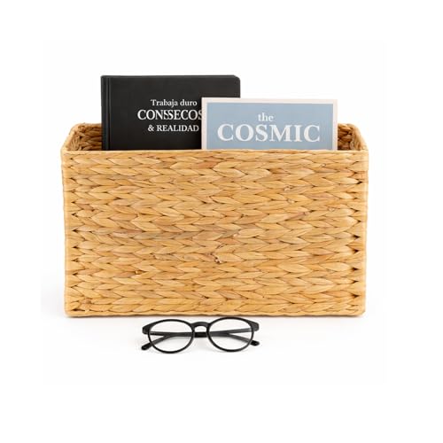 SUNNYNEST Magazine Rack Hand-Woven Natural Narrow 39 x 14 x 24.7 cm