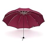 «Parapluie pliant robuste»Un parapluie en fibre de verre renforcé résistant à la vitesse du vent de 12 m /s et est difficile,difficile à briser,et même avec une forte vent fort.
