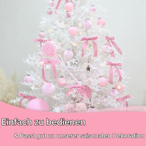 Sea Team 25er-Pack 60mm Samt Weihnachtskugeln Rosa – Ansicht 5