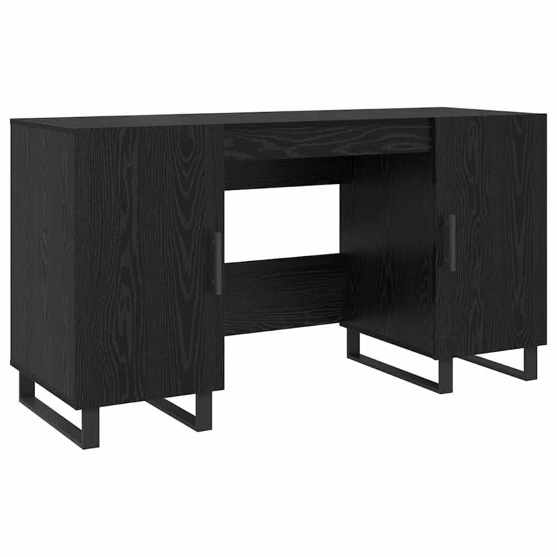 Eleganz Escritorio de oficina grande con estante en aspecto de roble, 140 x 50 x 75 cm, material de madera, puestos de trabajo estables para oficinas modernas, ahorra espacio y es funcional