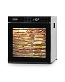 VEVOR Essiccatore per Alimenti, 10 Vassoi in Acciaio Inox, Essiccatore Elettrico per Alimenti da 1000 W con Temperatura Regolabile e Timer da 24 Ore, per Carne Secca, Frutta, Verdura, Erbe Aromatiche