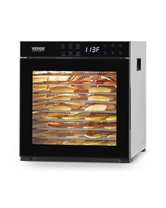 Foto di VEVOR Essiccatore per Alimenti, 10 Vassoi in Acciaio Inox, Essiccatore Elettrico per Alimenti da 1000 W con Temperatura Regolabile e Timer da 24 Ore, per Carne Secca, Frutta, Verdura, Erbe Aromatiche