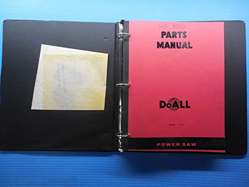 DOALL Power Saw Parts Manual Machine Shop Tool Maintenance DOCUMENTATION