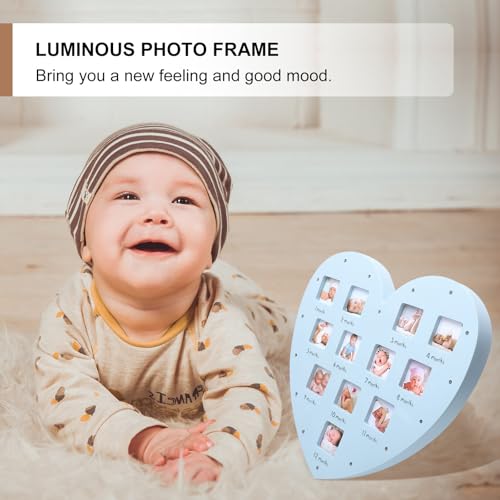 Cadre photo bébé cœur Healifty lumineux pour décorer la chambre de votre nouveau-né - 5