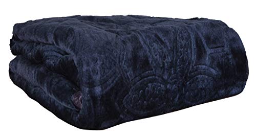 Image of Navy Blue Double Bed Blanket 500 TC Super Soft Premium Microfiber Blanket, 87 x 85 Inches, Warm & Lightweight Winter Blanket, Soft Cozy AC Blanket, All Season Bed Blanket for Home & Travel