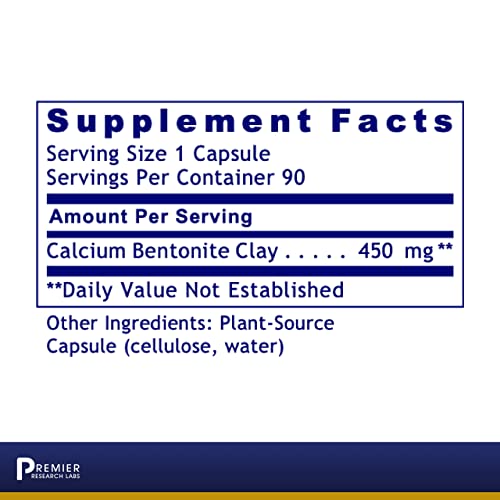 Premier Research Labs Medi-Clay-Fx - Supports Detoxification With Calcium Aluminosilicate - Features Calcium Bentonite Clay - Pure Vegan & Gmo Free Dietary Supplement - 90 Plant-Source Capsules #TOP1