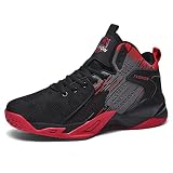 TDYSDYN Herren Basketball-Trainer, Atmungsaktive Basketballschuhe Casual Anti Slip Basketball Turnschuhe Gehen Tennis Athletischer Schuh,Rot,42 EU