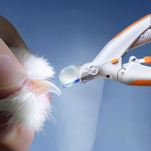 SYXLS Cortauñas para Perro y Gato, Herramienta Profesional para Recortadoras de Aseo con luz LED y Bloqueo de Seguridad, para Gatos, Perros, Conejos, Mascotas Medianas y Pequeñas