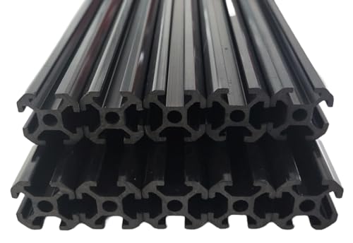 Image of XBEAMS 10pcs Rigid Lightweight Plastic T Slot 2020 Extrusion DIY (10, Black, 1000mm)