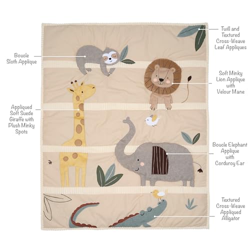 Image of Lambs & Ivy Safari-Inspired 3-Piece Crib Bedding Set in Tan