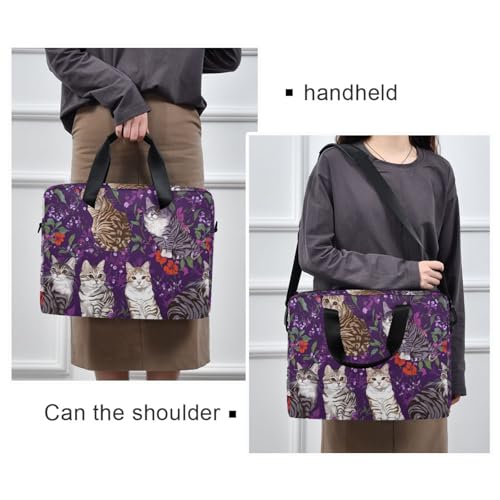 Funda para portátil 15.6 pulgadas con asa y correa morada miniatura 2