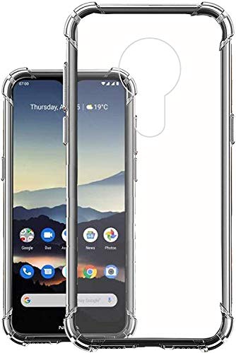 Image of COVERBLACK Rubber Silicone Transparent Back Cover for Nokia 6.2 - Transparent