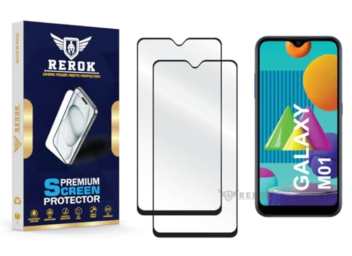 Image of Gorilla Tempered Glass Screen Protector Compatible with Samsung Galaxy M01 [Pack of 2] | Edge-to-Edge, Bubble-Free, Case Friendly, Easy Installation Kit