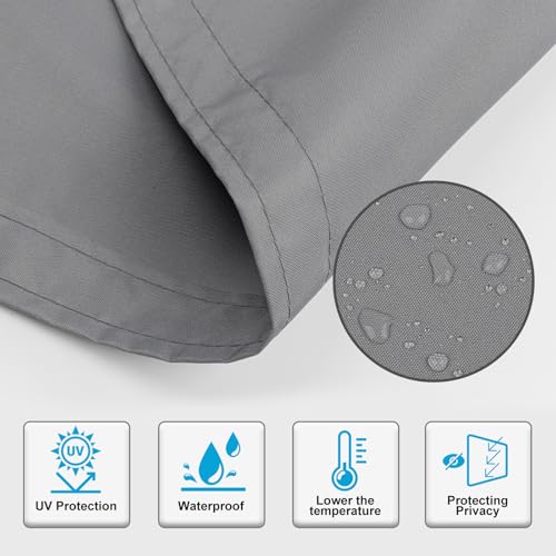 Image of Sunnylaxx Balcony Privacy Screen for Protection 100 x 1000 cm, Privacy Screen, Fence for Balcony Balcony PES for Balcony Garden Terrace, with Eyelets and Strap, Grey