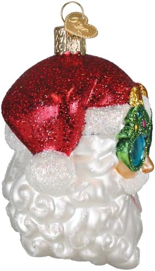 Old World Christmas Tree Shades Santa Glass Blown Ornament for Christmas Tree, Handcrafted Holiday Decoration, Santa Collection - Image 2
