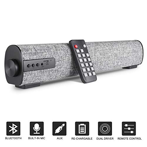 BOKEYU Portable Sound Bar for TV Computer Wired & Wireless Bluetooth Speakers Mini