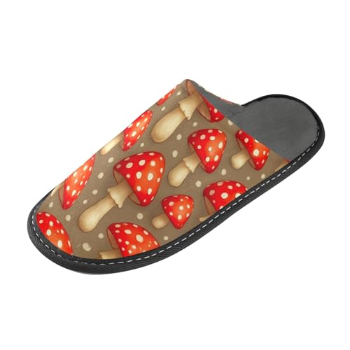 Cute Red Mushrooms Men's Comfy Memory Foam Indoor Outdoor House Shoes Womens Slip On House Shoes Size 4-5