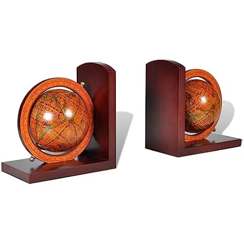 vidaXL World Map Globe Bookend Pair Cover