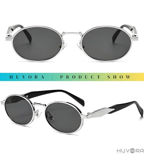 Image of POINT Retro Oval Sunglasses For Men Women Stylish - UV400 Protection Designer Goggles - Vintage Metal Sun Glasses for Woman - Trendy Branded Full Rim Shades for All Face Shapes