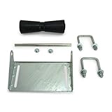 Sturdy Built 12 inch Black Rubber Boat Trailer Keel Roller and Bracket Kit for 3x3 Cross Members
