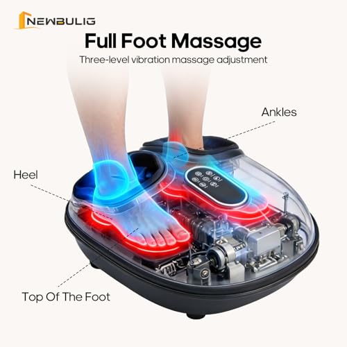 Image of NEWBULIG Foot Massager Machine with Heat, Air Compression and Deep Kneading, 6 Modes Shiatsu Foot Massager for Muscle Relief, Gifts for Women, Men and Parents