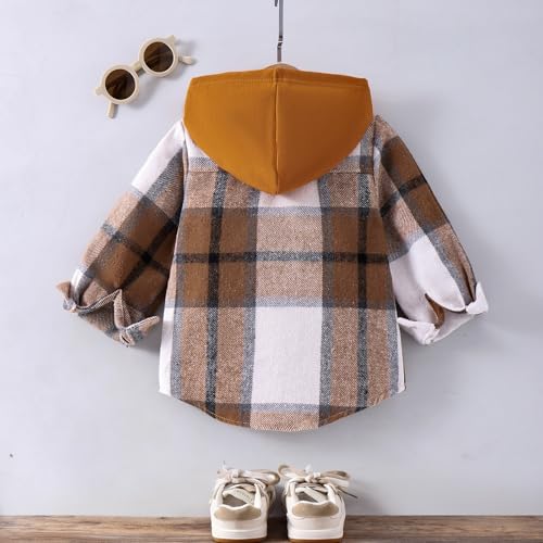 Toddler Baby Boy Clothes Infant Plaid Long Sleeve Button Down Jacket Top Shirt Pocket Fall Winter Outfits 12 Months-5T3