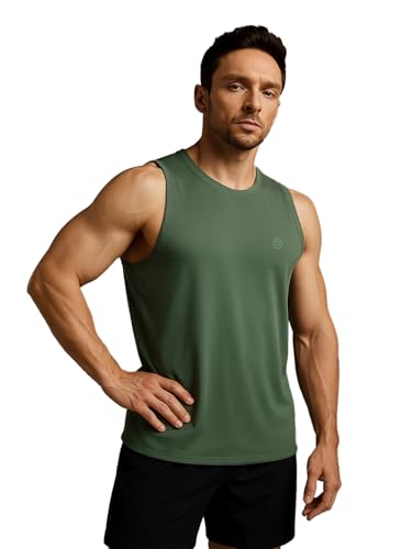 Image of CHKOKKO Tank Tops Sleeveless T-Shirt for Men Gym Wear Vest Solid Stylish Round Neck Running Sando for Sports Workout Fitness & Casual or Beach Wear