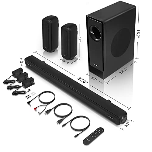 Raineverry 5.1 Ch Surround Sound Bar With Dolby Audio, Sound Bars For Tv, Wireless Subwoofer & Rear Speaker, Dolby Digital Plus, Bluetooth 5.3, Surround Sound System For Home Theater thumb #8