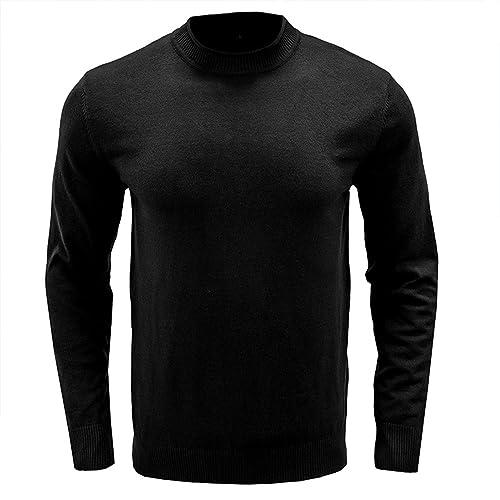 Ymosrh Men's Light Sweater Casual Basic Knit Sweaters Long Sleeve Solid Crew Neck Winter Pullover Thermal Tops, M-2XL3