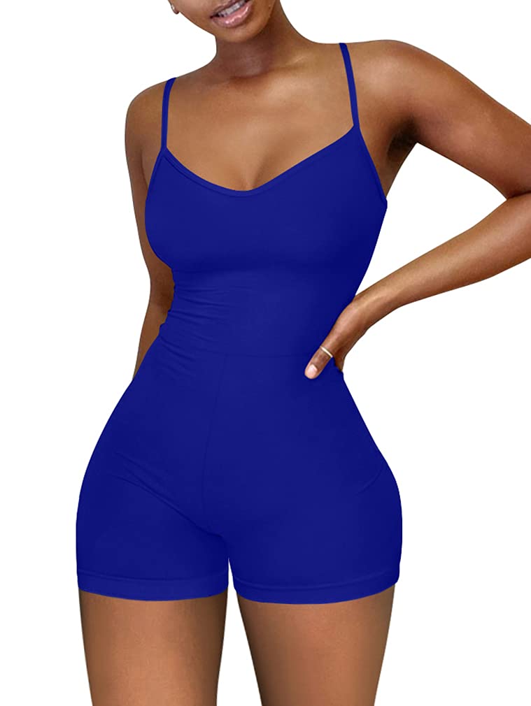 XXTAXN Women's Sexy Sleeveless Spaghetti Strap Party Club Short Rompers Jumpsuit