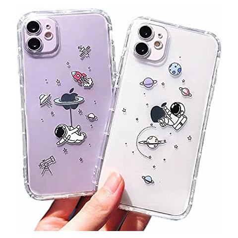 AMART for iPhone 11 Case Cute, 2Pack Clear Case with Astronaut Design Creative Cartoon Planet Star Space Pattern Cover Soft Ultra-Thin TPU Cool Kids Girls Women Man Shockproof Cover for iPhone 11 ONLY Cover