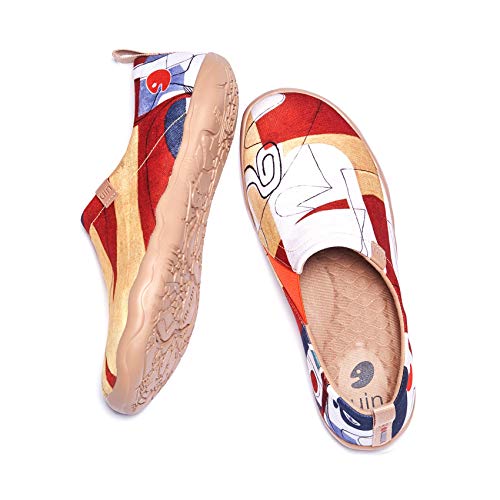 UIN Men's Walking Travel Shoes Slip On Canvas Casual Loafers Lightweight Comfort Art Painted Fashion Sneaker The Puzzle (11)3