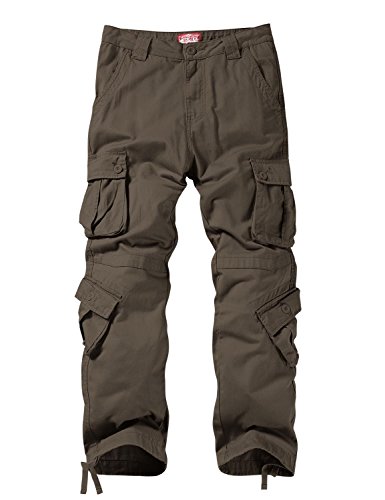 Image of Match Men's Wild Retro Multi-Pockets Utility Casual Cotton Cargo Trousers #3357