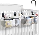 2-Pack Couche suspendue Caddy Organisateur pour bébé, Playpen & Modifier le tableau – 50+ Capacité de la couche, Poignées universelles de crochet, Stockage des produits essentiels pour bébé