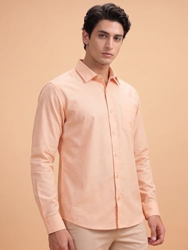 Image of Cozytton Men's Pure Cotton Solid Stylish Casual & Formal Wear Shirt | Stylish Regular Fit Full Sleeve Comfortable Office Party Trendy Shirt - Multi Color