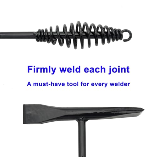 Image of VASTOOLS Welding Chipping Hammer with Coil Spring Handle,10.5 inch,Cross Chisel and Vertical Chisel