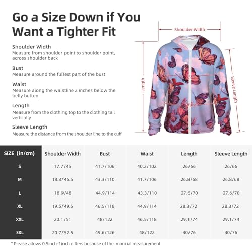UPF 50+ Flying Butterflies Sun Protection Hoodie Rash Guard Shirt Long Sleeve Sun Shirt Lightweight Jacket2