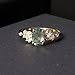 Gem's Beauty Green Moss Agate Rings 14K Gold Three Stone Engagement Ring in 925 Sterling Silver Women's Gold Ring Gifts for Her(Size8)