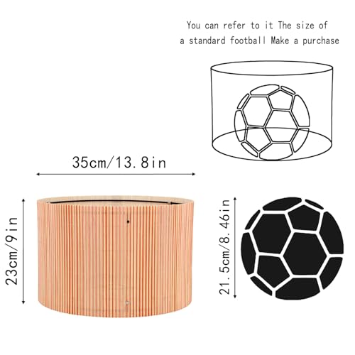 Image of Pendant Lamp Shade, Translucent Bamboo Made, 13.8x9 Inch, Modern Minimalist Style for Living Room, Bedroom (Colorful Line)