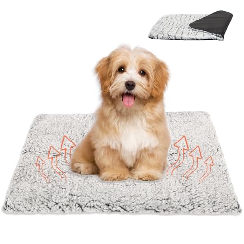 VUTYNKO Selbstheizende Decke für Hunde Katzen 50x40cm, Selbstheizende Katzendecke Grau Haustier Heizkissen Warm Komfortabel, Waschbarer Warmedecke...