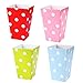 JZK 48 Pois Piccole scatole Pop Corn Carta Contenitore per Popcorn Patatine Caramelle spuntini stuzzichini per bomboniere regalino pensierino Festa Compleanno Bambini, Rosa Blu Rosso Verde