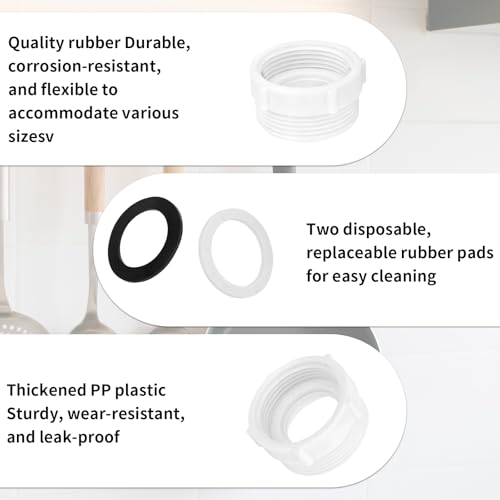 1-1/4\ bis 1-1/2\ Spülbecken Ablauf Adapter Set mit Gummidichtungen & Wasserdichtem Band, Komplett Sanitär Lösung für Küche Bad Waschbecken Abflussrohr